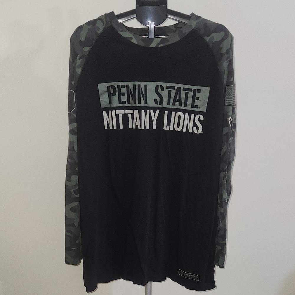 PENN STATE Colosseum Men's Camouflage Sleeve Shirt. XXLT.